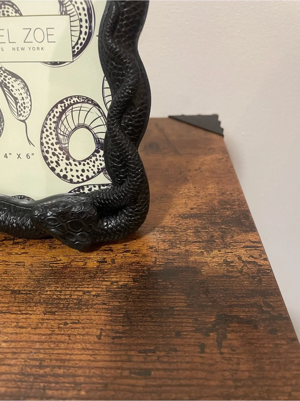 Rachel Zoe Black Snake-Textured Photo Frame